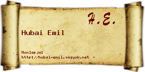 Hubai Emil névjegykártya